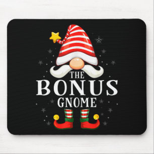 The Bonus Gnome Christmas Group Family Pajama  Mouse Pad