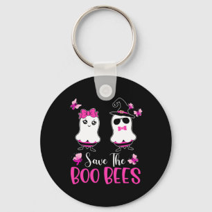 The Boo Bees Fun Breast Cancer Awareness Halloween Key Ring