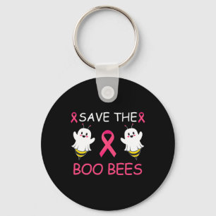 The Boo Bees Halloween Fun Breast Cancer Awareness Key Ring