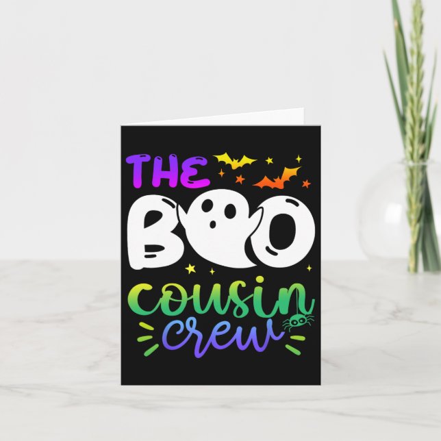 The Boo Cousin Crew Halloween Ghost Trick Treat Sq Card (Front)