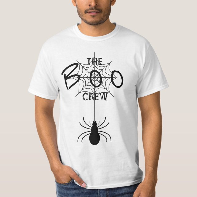 The boo crew- black spider & spider web T-Shirt (Front)