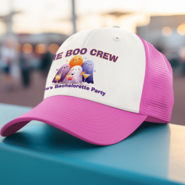 The Boo Crew Cute Ghost Bachelorette  Trucker Hat (Creator Uploaded)