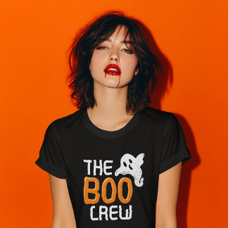 The Boo Crew Cute Spooky Ghost Halloween Typograph T-Shirt