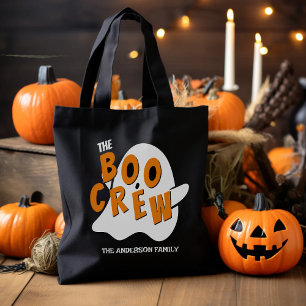 The Boo Crew Ghost Family Halloween Black Tote Bag