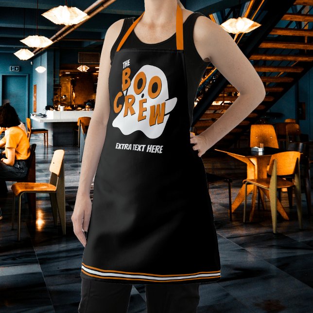 The Boo Crew Ghost Family Staff Halloween Black Apron (The Boo Crew Ghost Family Staff Halloween Black Apron
)