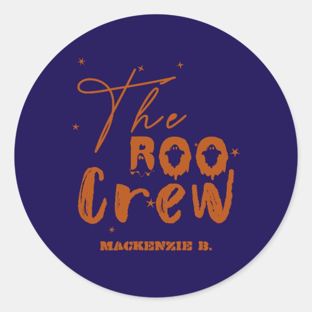 The Boo Crew Halloween Boo Classic Round Sticker (Front)