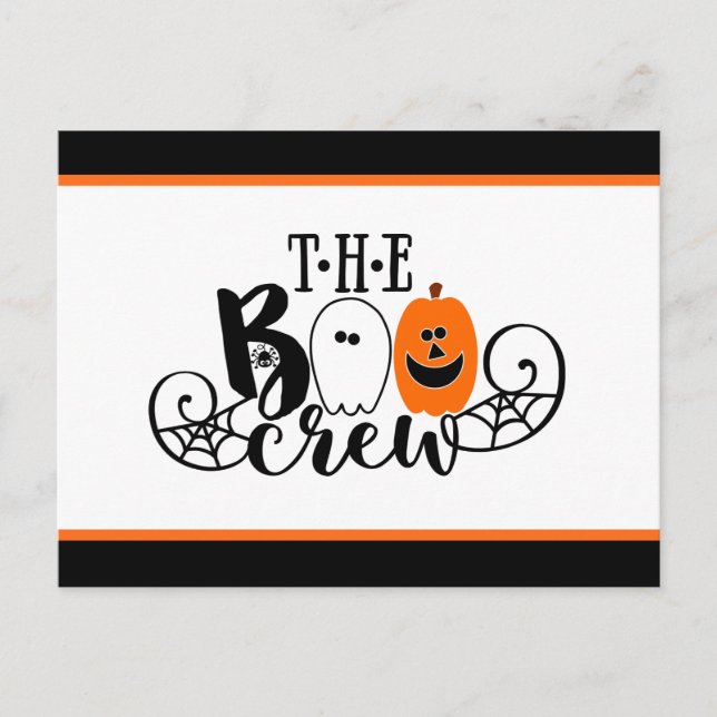 The Boo Crew Halloween Ghost Pumpkin Holiday Postcard (Front)
