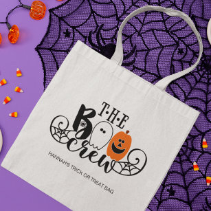 The Boo Crew Halloween Ghost Pumpkin Personalised Tote Bag