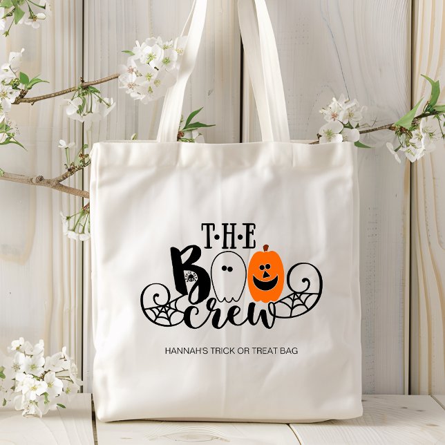 The Boo Crew Halloween Ghost Pumpkin Personalised Tote Bag (Creator Uploaded)