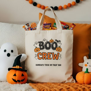 The Boo Crew Halloween Ghost Pumpkin Personalized Tote Bag