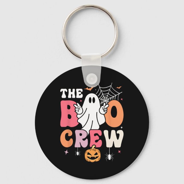 The Boo Crew Halloween Ghost Trick Or Treat Squad  Key Ring (Front)