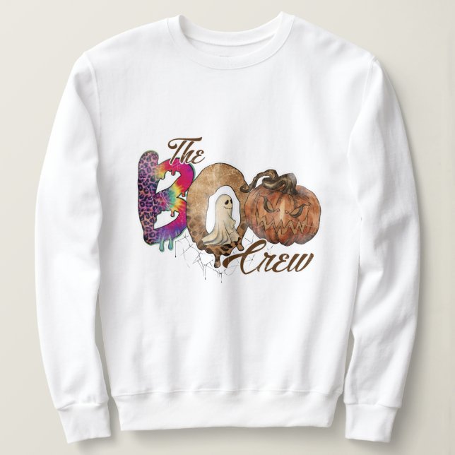 the boo crew halloween sweatshirt (Design Front)