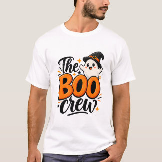 The Boo Crew Orange Ghost Mens Halloween T-Shirt