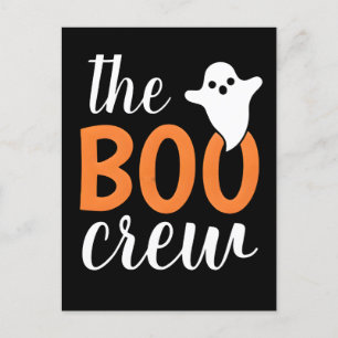 The Boo Crew Orange Halloween Family Matching Holiday Postcard