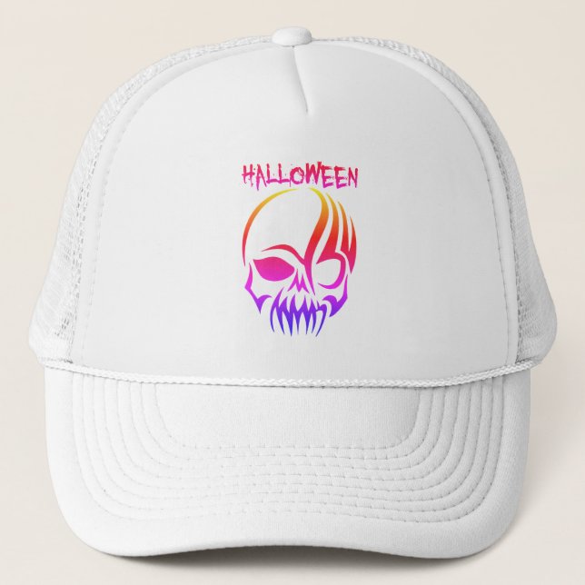 The Boo Crew Orange Halloween Family Matching spoo Trucker Hat (Front)