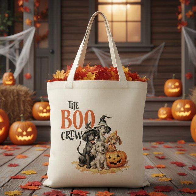 The Boo Crew Retro Hound Dogs Halloween Tote Bag (The Boo Crew Retro Hound Dogs Halloween Tote Bag)