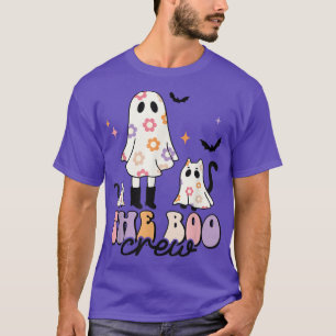 The Boo Crew Spooky Season Ghost Cat Halloween Gro T-Shirt