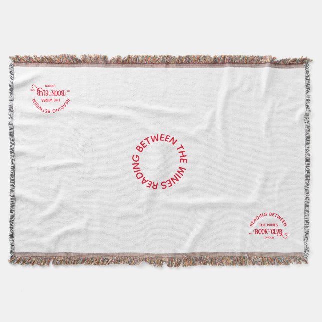 The Book Club Crest Read Discuss Repeat Throw Blanket (Front)