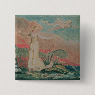 The Book of Thel; Plate 4 Thel in the Vale of 15 Cm Square Badge