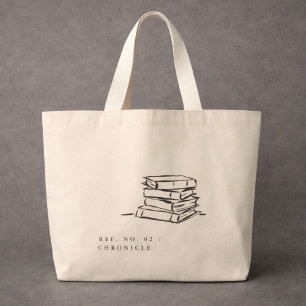 The Book Pile- Minimalist Book Lover- Tote Bag