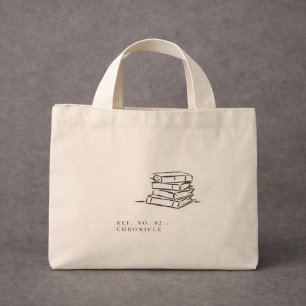 The Book Pile- Minimalist Book Lover- Tote Bag