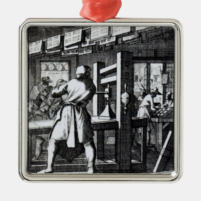 The Book Printer Metal Tree Decoration (Front)