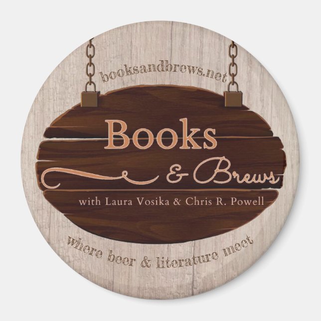 The Books & Brews 3" Magnet (Front)