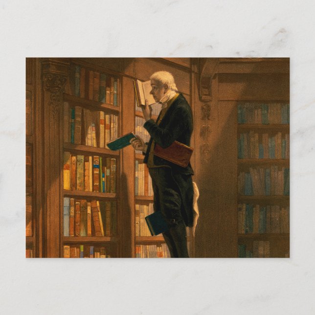 The Bookworm, 1861 by Carl Spitzweg Postcard (Front)