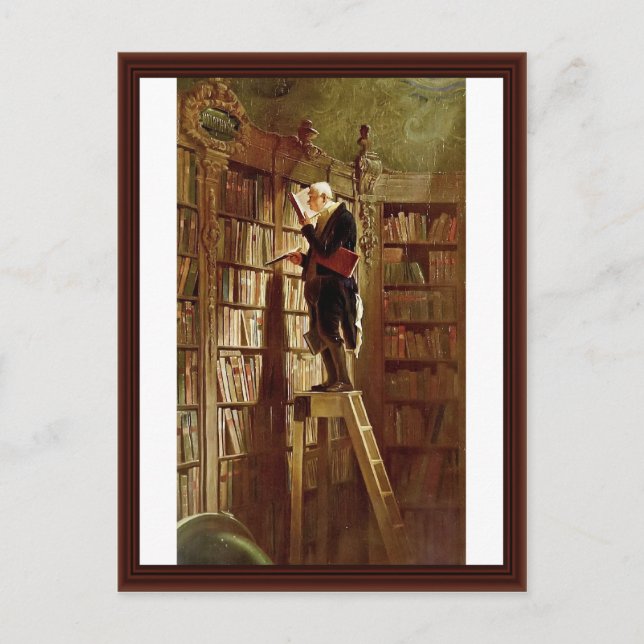 The Bookworm,  By Spitzweg, Carl Postcard (Front)