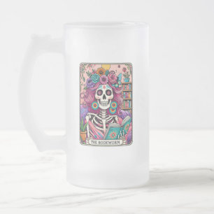 The Bookworm  Frosted Glass Beer Mug