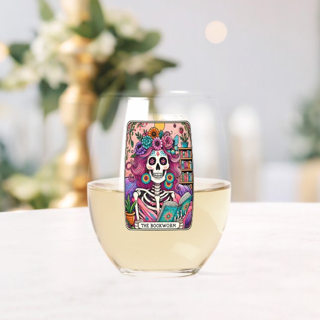 The Bookworm  Stemless Wine Glass (Insitu (Wedding))