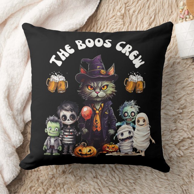 The Boos Crew Funny Halloween Booze Cushion (Blanket)