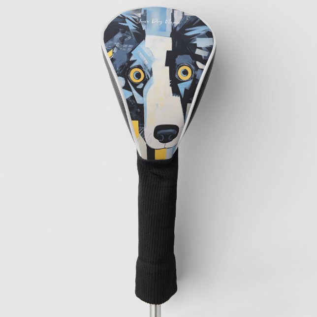 The Border Collie Dog Portrait 003 - Sable Gabriel Golf Head Cover (Front)