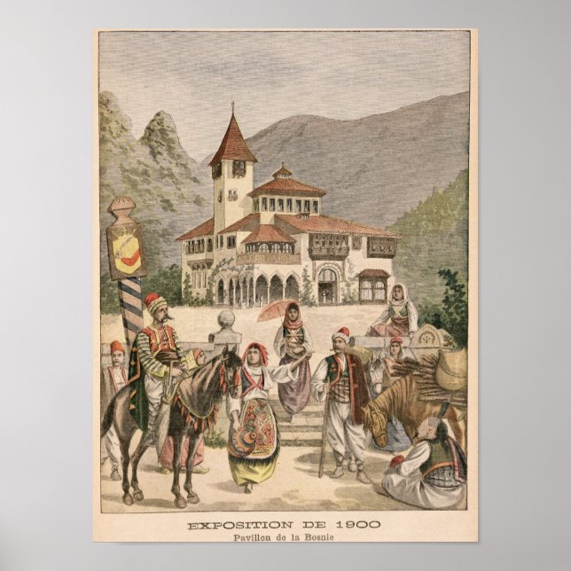 The Bosnian Pavilion at the Universal Exhibition Poster (Front)