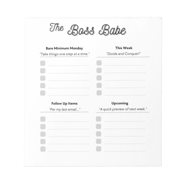 The Boss Babe Notepad (Front)