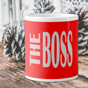 THE BOSS -  bold text - red  Giant Coffee Mug