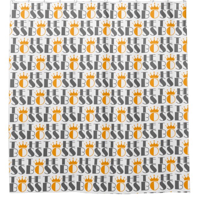 The Boss crown Adult Apron Shower Curtain (Front)