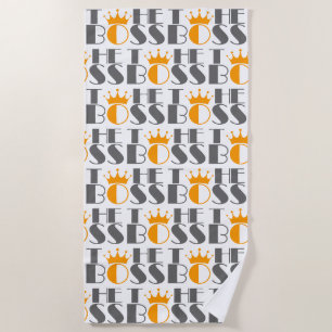 The Boss crown Cufflinks Beach Towel