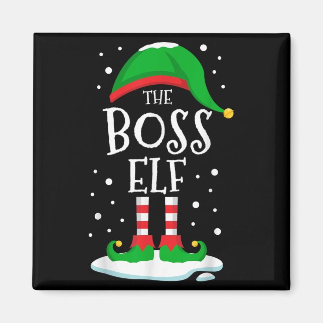 The Boss Elf Christmas Family Matching Xmas Group  Magnet (Front)