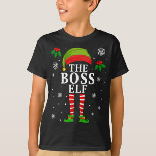 The Boss Elf Family Matching Christmas Pajama T-Shirt