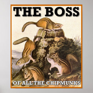 The Boss Of All The Chipmunks Poster Sign