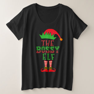 The Bossy Elf Christmas Family Matching Pajama Plus Size T-Shirt