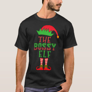 The Bossy Elf Christmas Family Matching Pajama T-Shirt