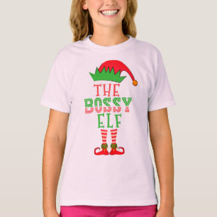 The Bossy Elf Christmas Family Matching Pajama T-Shirt