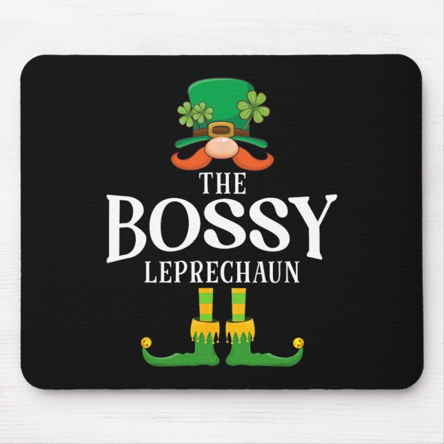 The Bossy Leprechaun St Patricks Day Matching  Mouse Pad (Front)