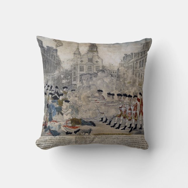 The Boston Massacre by Paul Revere 1770 Cushion (Front)