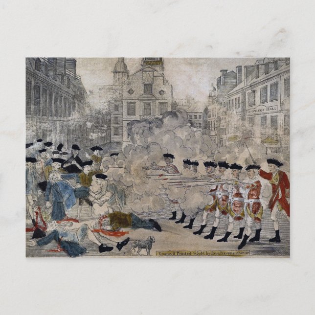 The Boston Massacre by Paul Revere 1770 Postcard (Front)