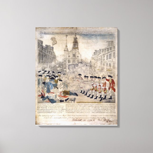 The Boston Massacre Paul Revere King Street  Canvas Print (Front)