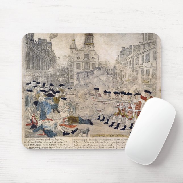 The Boston Massacre Paul Revere King Street Mouse Pad (With Mouse)