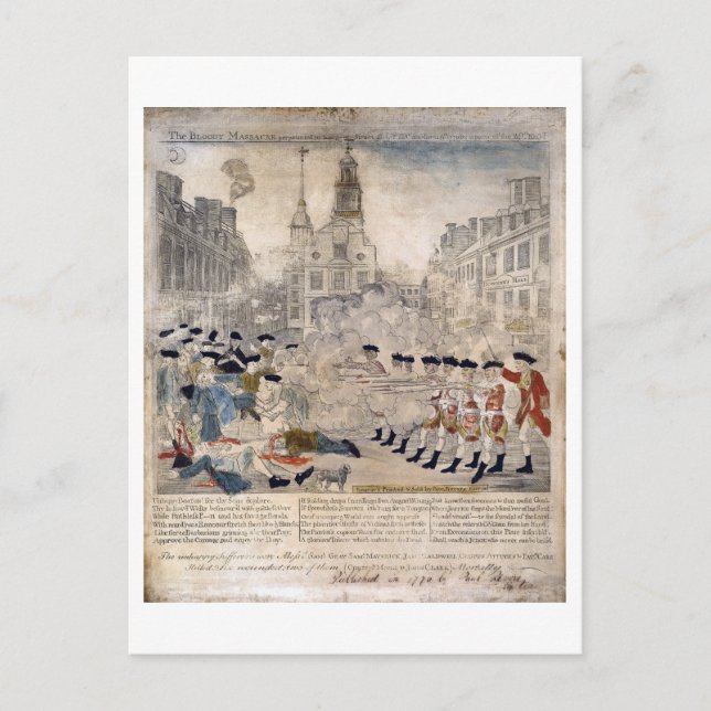 The Boston Massacre Paul Revere King Street  Postcard (Front)